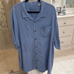 Tommy Bahama 2XB Men's Casual Blue Button Down Shirt